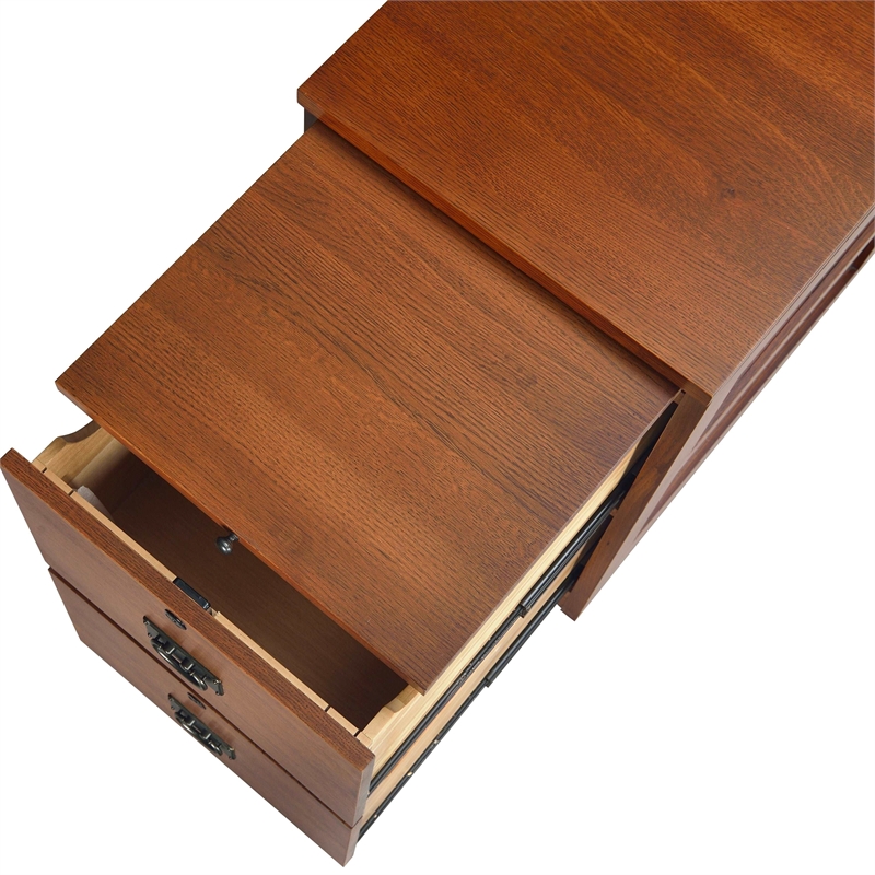 Crafters and Weavers Arts and Crafts 2-Drawer Wood File Cabinet in Cherry
