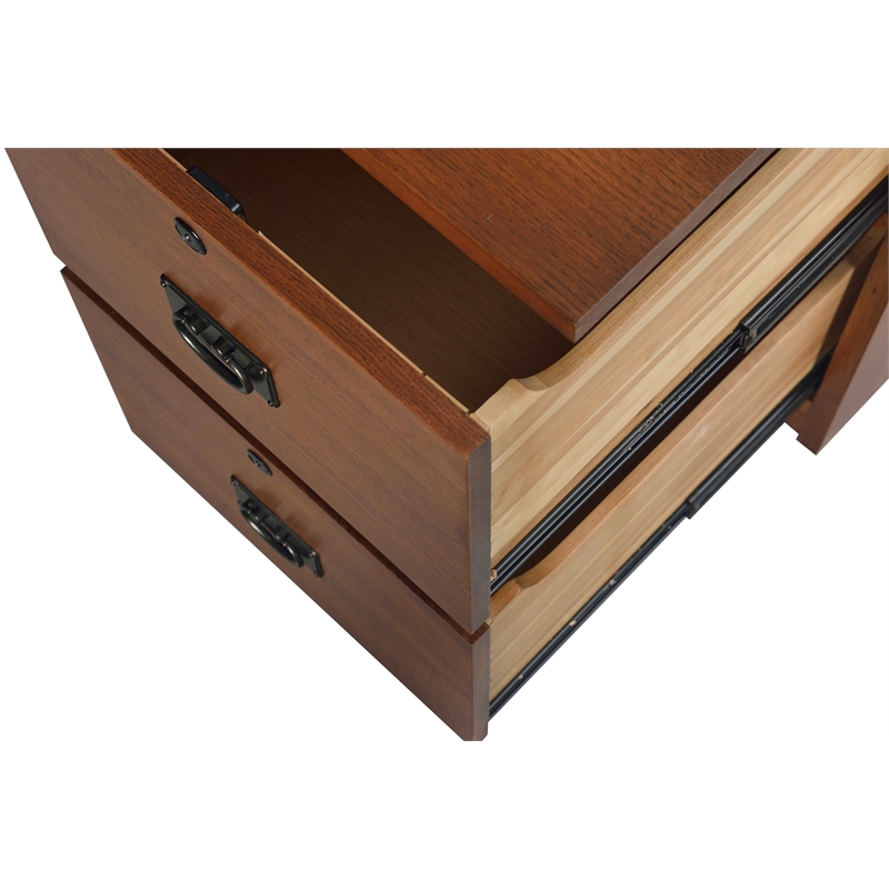 Crafters and Weavers Arts and Crafts 2-Drawer Wood File Cabinet in Cherry