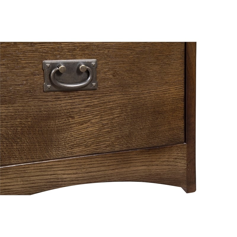 Crafters and Weavers Arts and Crafts 4-Drawer Wood File Cabinet in Walnut