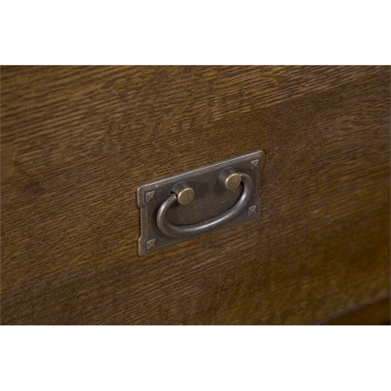Crafters and Weavers Arts and Crafts 4-Drawer Wood File Cabinet in Walnut