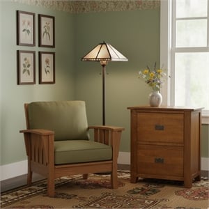 Crafters and Weavers Arts and Crafts 25&quot 2-Drawer Wood File Cabinet in Cherry