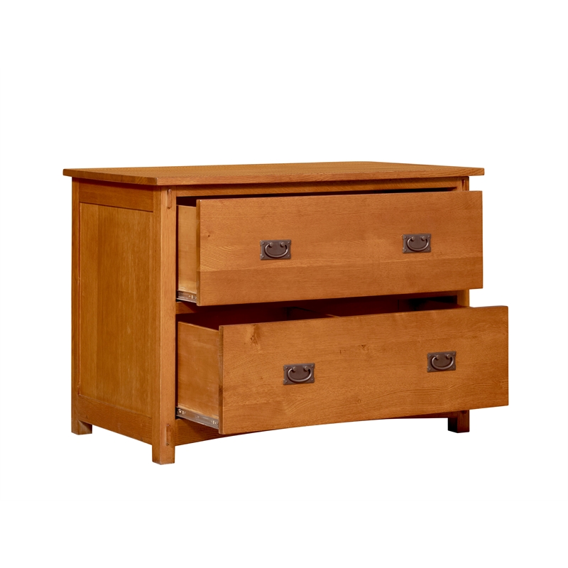 Crafters and Weavers Arts and Crafts 2-Drawer Wood Lateral File Cabinet in Oak