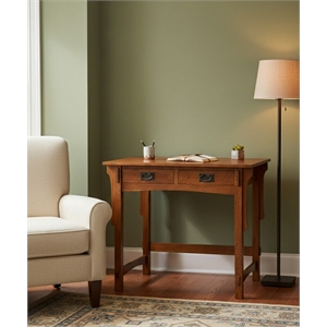 Crafters and Weavers Arts and Crafts Wood Library Table in Cherry