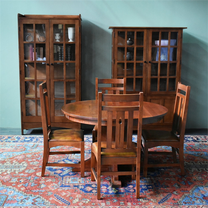 Crafters and Weavers Arts and Crafts Solid Wood Dining Table in Cherry