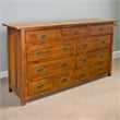 Crafters and Weavers Craftsman 9-Drawer Solid Wood Dresser in Cherry