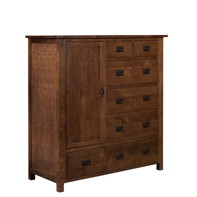 Crafters and Weavers Craftsman 2-Shelf Solid Wood Chest in Walnut