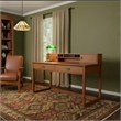Crafters and Weavers Arts and Crafts Wood Library Table with Hutch in Cherry