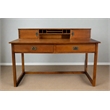 Crafters and Weavers Arts and Crafts Wood Library Table with Hutch in Walnut