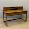 Crafters and Weavers Arts and Crafts Wood Library Table with Hutch in Walnut