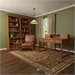 Crafters and Weavers Arts and Crafts Wood Library Table with Hutch in Walnut