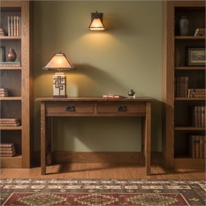 Crafters and Weavers Arts and Crafts 48&quot Wood Writing Desk in Cherry