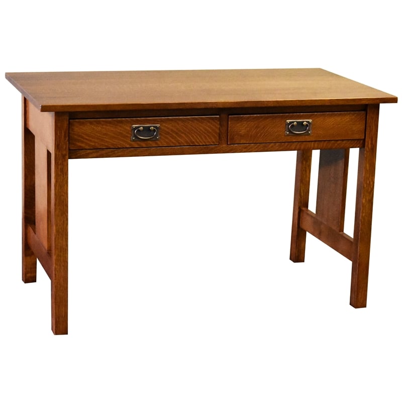 Crafters and Weavers Arts and Crafts Wood Writing Desk in Walnut