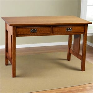 Crafters and Weavers Arts and Crafts Wood Writing Desk in Walnut