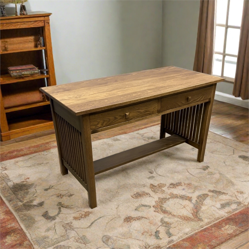 Crafters and Weavers Arts and Crafts Wood Writing Desk in Cherry Oak
