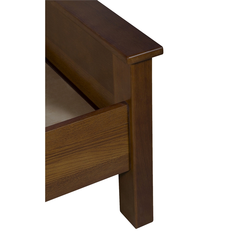 Crafters and Weavers Craftsman Mission Solid Wood Queen Panel Bed in Walnut