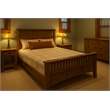 Crafters and Weavers Craftsman Mission Solid Wood Queen Bed with Slats in Cherry