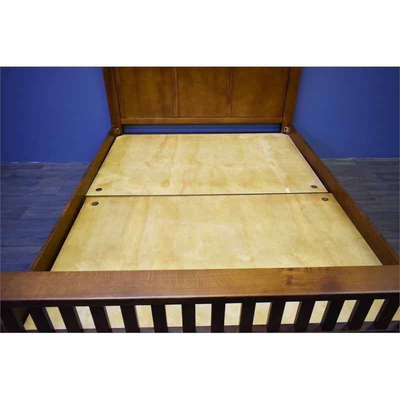 Crafters and Weavers Craftsman Mission Solid Wood King Bed with Slats in Cherry
