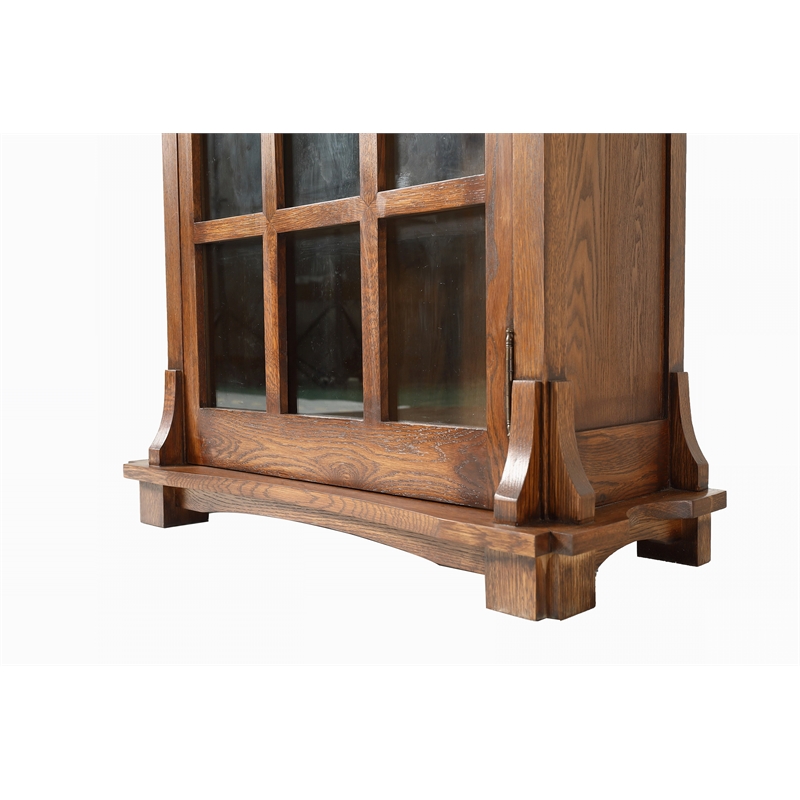Crafters and Weavers Arts and Crafts Wood Display Bookcase in Cherry