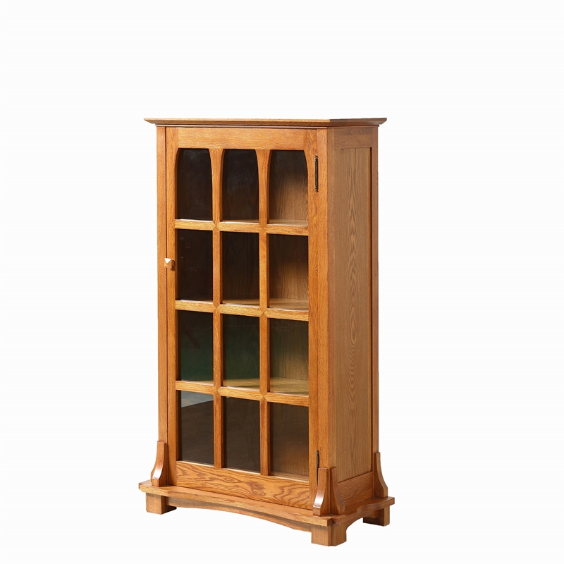 Crafters and Weavers Arts and Crafts Wood Display Bookcase in Cherry