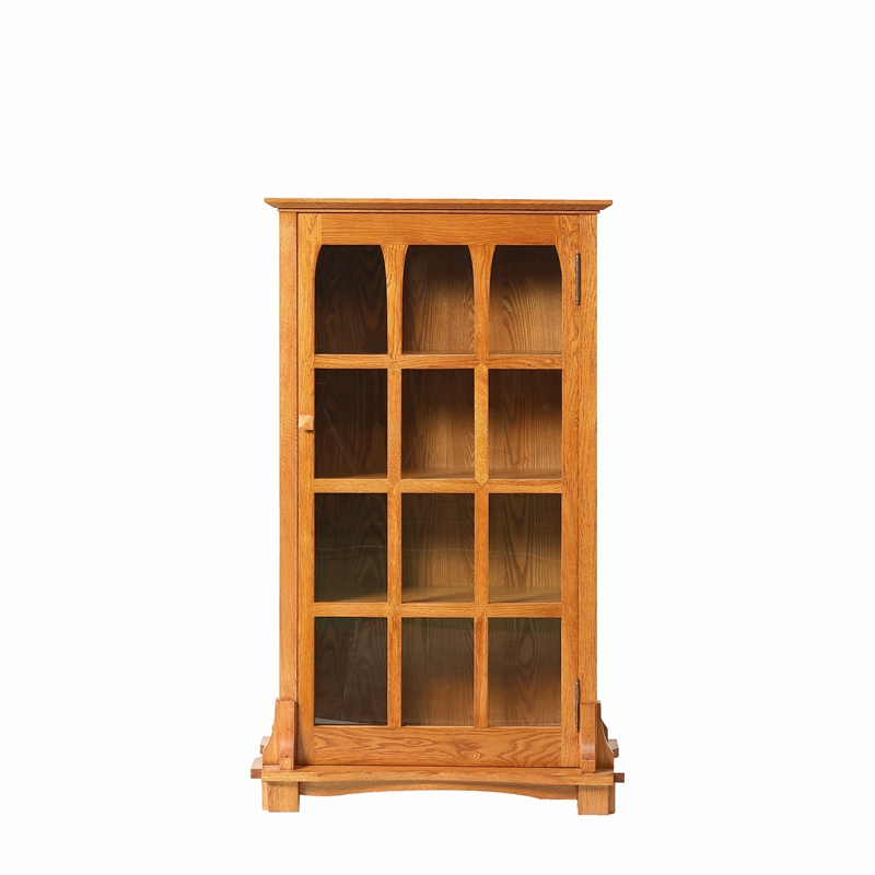 Crafters and Weavers Arts and Crafts Wood Display Bookcase in Cherry