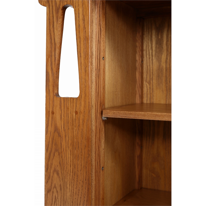 Crafters and Weavers Arts and Crafts 1 Door Wood Bookcase in Cherry