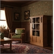 Crafters and Weavers Arts and Crafts 1 Door Wood Bookcase in Cherry