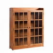 Crafters and Weavers Arts and Crafts 2-Door Wood Bookcase in Cherry