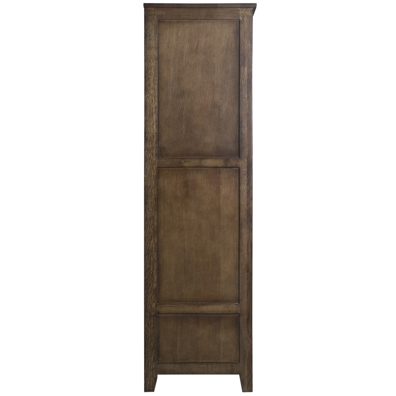 Crafters and Weavers Craftsman Mission 2-Door Solid Wood Armoire in Cherry