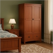 Crafters and Weavers Craftsman Mission 2-Door Solid Wood Armoire in Cherry