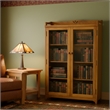 Crafters and Weavers Arts and Crafts Wood Curio Cabinet in Light Cherry