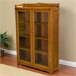 Crafters and Weavers Arts and Crafts Wood Curio Cabinet in Light Cherry