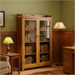 Crafters and Weavers Arts and Crafts Wood Curio Cabinet in Light Cherry