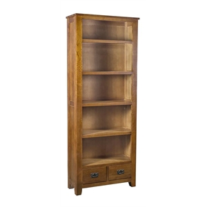 Crafters and Weavers Arts and Crafts 31.5&quot Wood Open Shelf Bookcase in Cherry