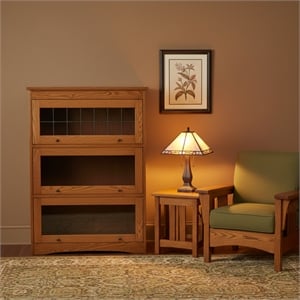 Crafters and Weavers Arts and Crafts 37&quot Wood Barrister Bookcase in Brown