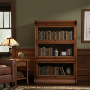 Crafters and Weavers Arts and Crafts 33&quot Wood Barrister Bookcase in Cherry