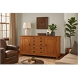 Crafters and Weavers Arts and Crafts 7-Drawer Solid Wood Sideboard in Cherry
