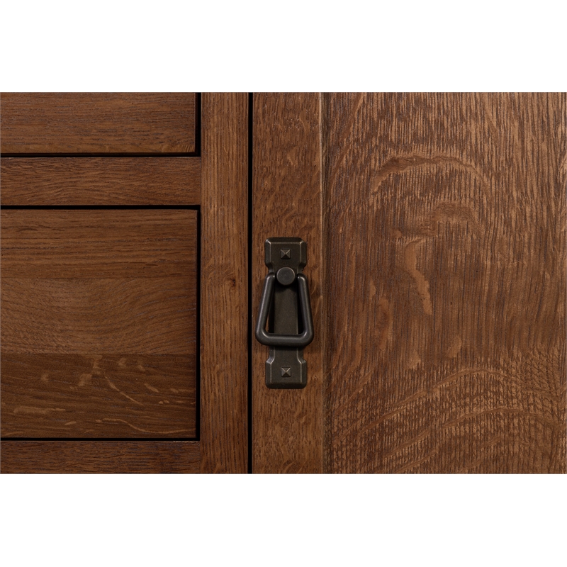 Crafters and Weavers Arts and Crafts 2-Door Solid Wood Sideboard in Walnut