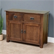 Crafters and Weavers Arts and Crafts 2-Door Solid Wood Cabinet in Walnut