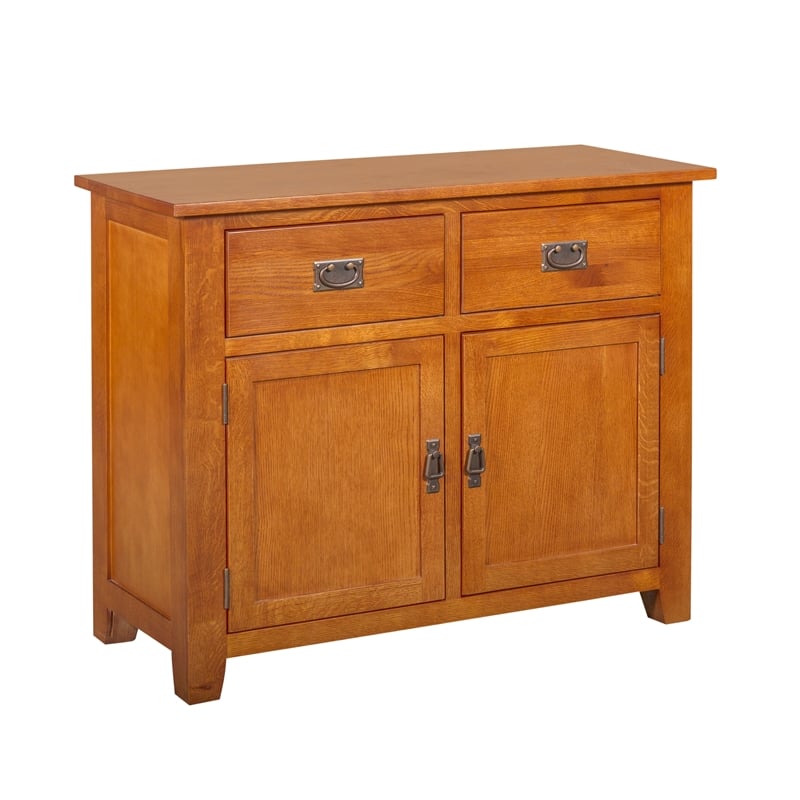 Crafters and Weavers Arts and Crafts 2-Drawer Solid Wood Cabinet in Cherry