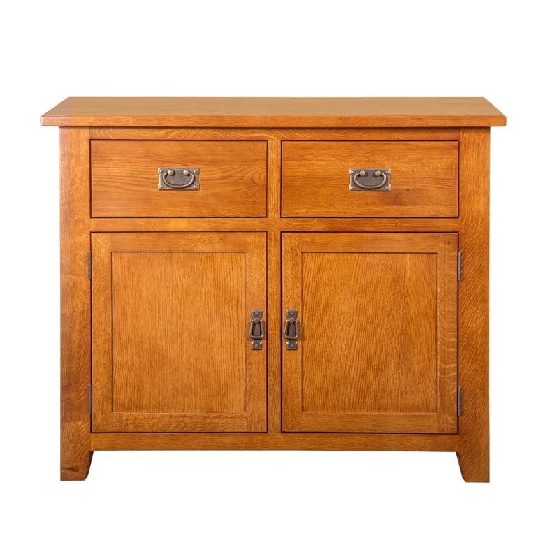 Crafters and Weavers Arts and Crafts 2-Drawer Solid Wood Cabinet in Cherry
