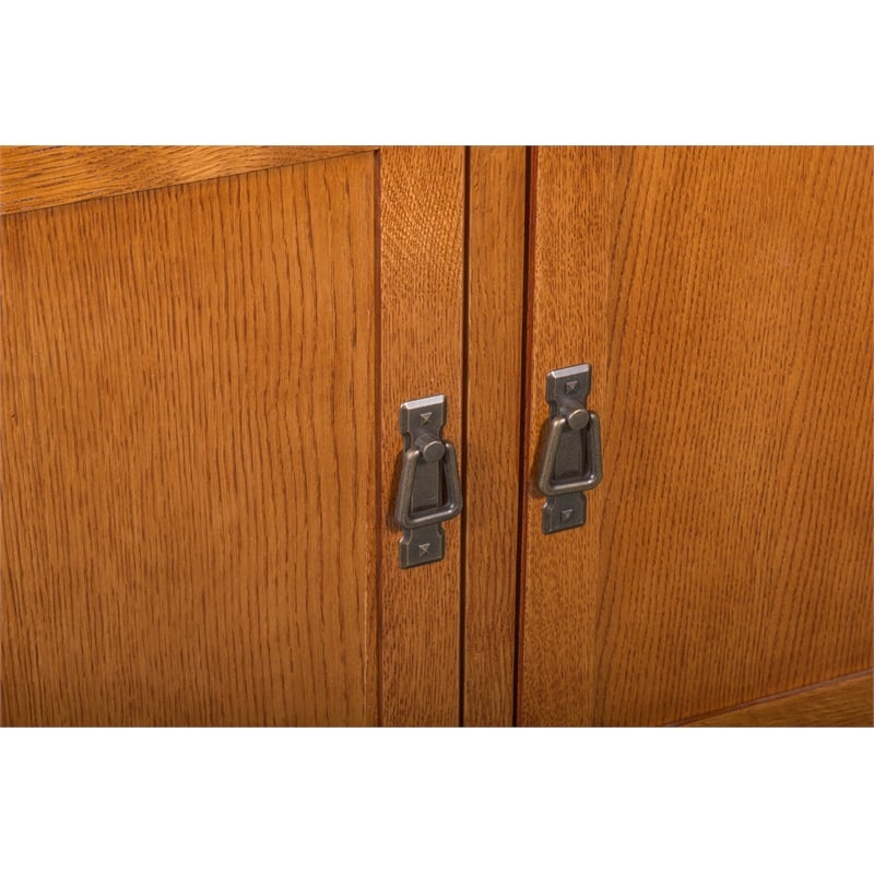 Crafters and Weavers Arts and Crafts 2-Drawer Solid Wood Cabinet in Cherry