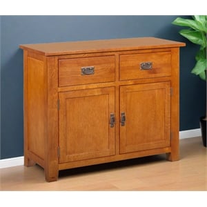 Crafters and Weavers Arts and Crafts 2-Drawer Solid Wood Cabinet in Cherry
