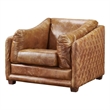 Crafters and Weavers Waco Contemporary Italian Leather Arm Chair in Slate