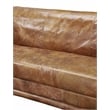 Crafters and Weavers Waco Contemporary Italian Leather Sofa in Slate