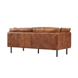 Crafters and Weavers Venezia Contemporary Leather Loveseat in Light Brown