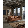 Crafters and Weavers Venezia Contemporary Leather Loveseat in Light Brown