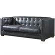 Crafters and Weavers Tuxedo Contemporary Italian Leather Sofa in Slate