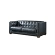 Crafters and Weavers Tuxedo Contemporary Italian Leather Sofa in Slate