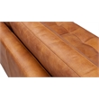 Crafters and Weavers Alamo Contemporary Italian Leather Loveseat in Light Brown