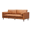 Crafters and Weavers Alamo Contemporary Italian Leather Sofa in Light Brown